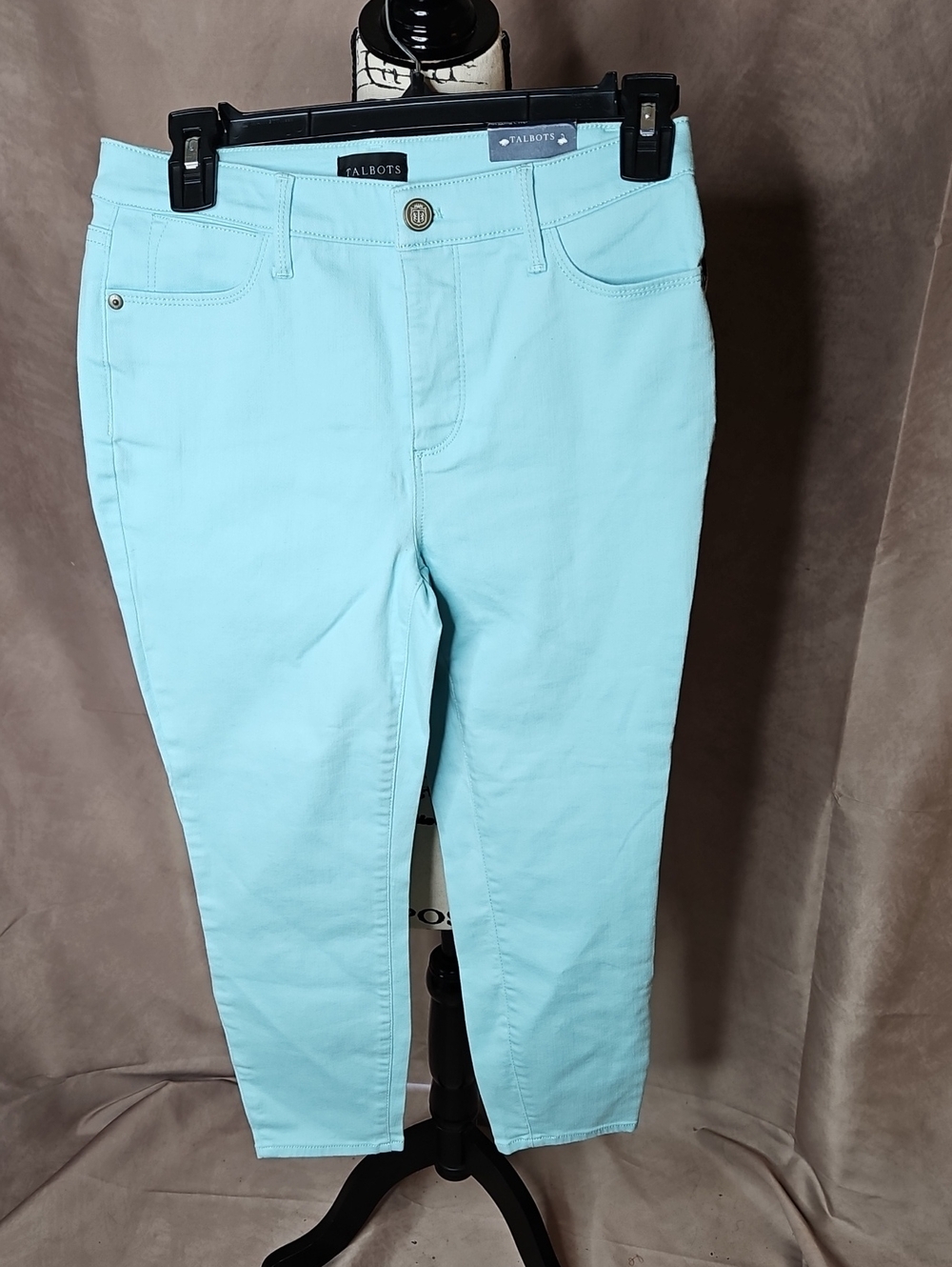 Talbots Petites High Waist Jegging Crop Light Blue/Aqua New with tags Size 2P